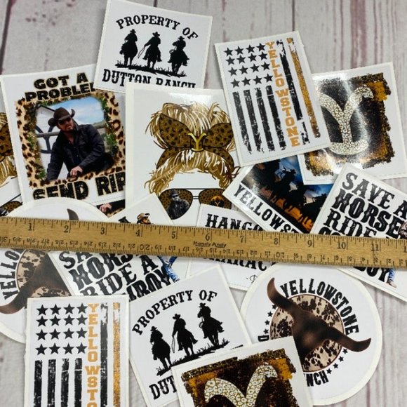 Yellowstone Dutton Ranch Retro Sunset T-Shirt Striped Sunset + BONUS Sticker - Picture 10 of 12